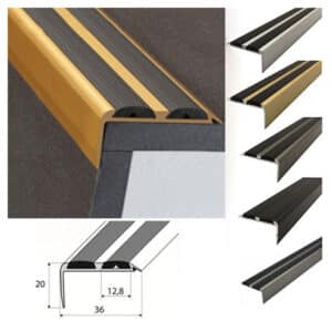 Anti Slip Aluminium Rubber Stair Nosing